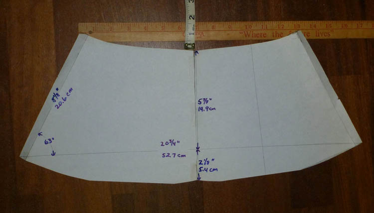 pattern with dimensions