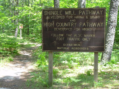 Sign at High Country Pathway trail head