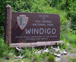 Welcome sign at Windigo