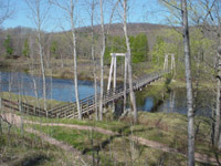 Suspension bridge over Manistee River